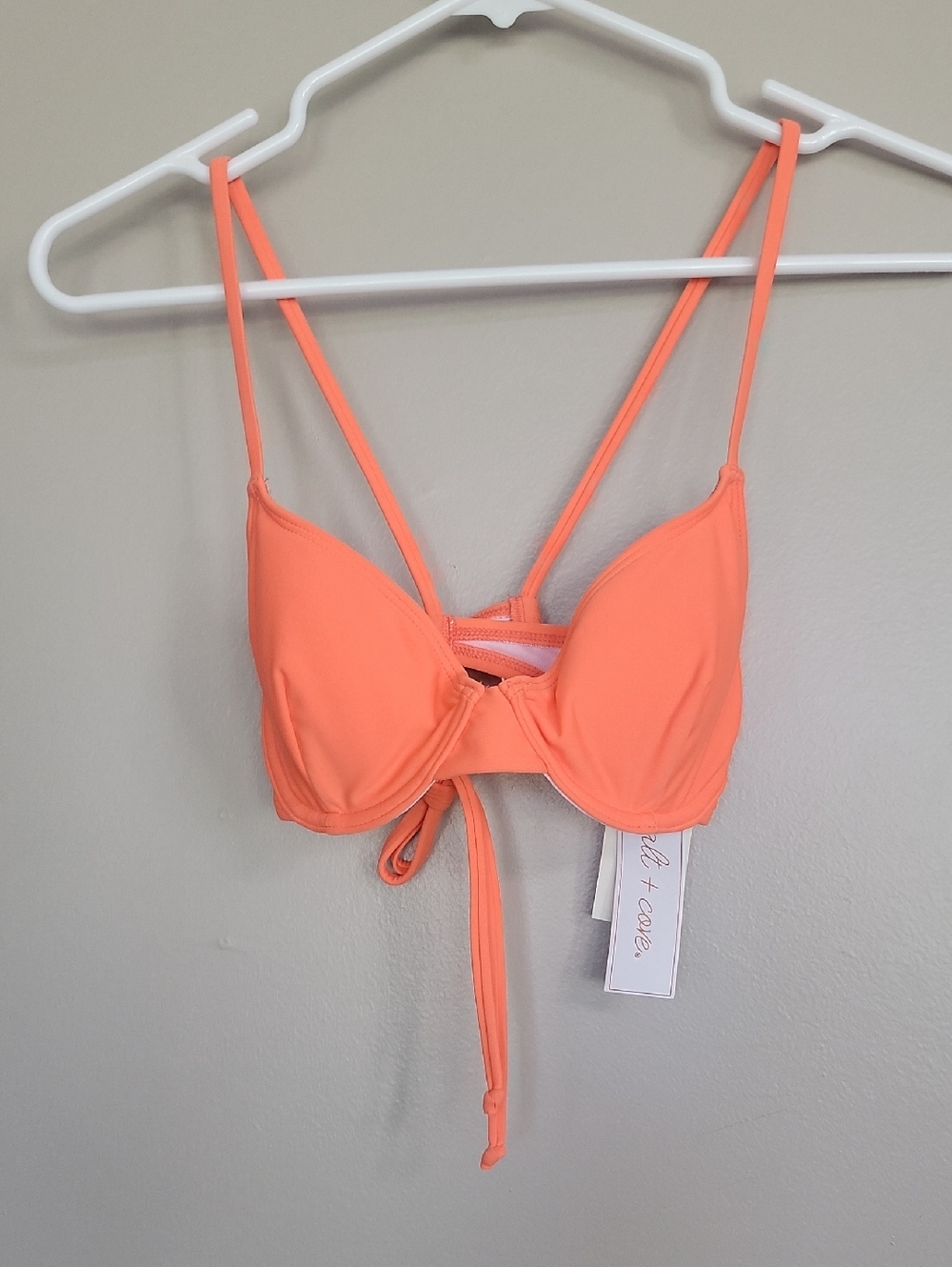Salt + Cove Orange Padded Underwire Bikini Swimsuit Top Size S  NWT
